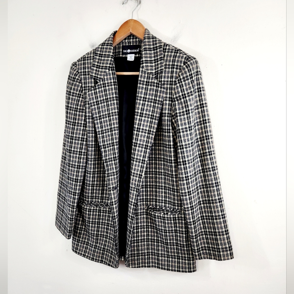 ✨MOVING SALE✨ Vintage Sag Harbor Wool Plaid Blazer Jacket